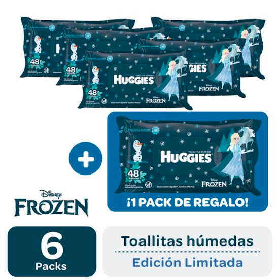 5 Packs Toallitas Húmedas Huggies Edición Limitada Frozen 4 en 1 x 48 Unidades